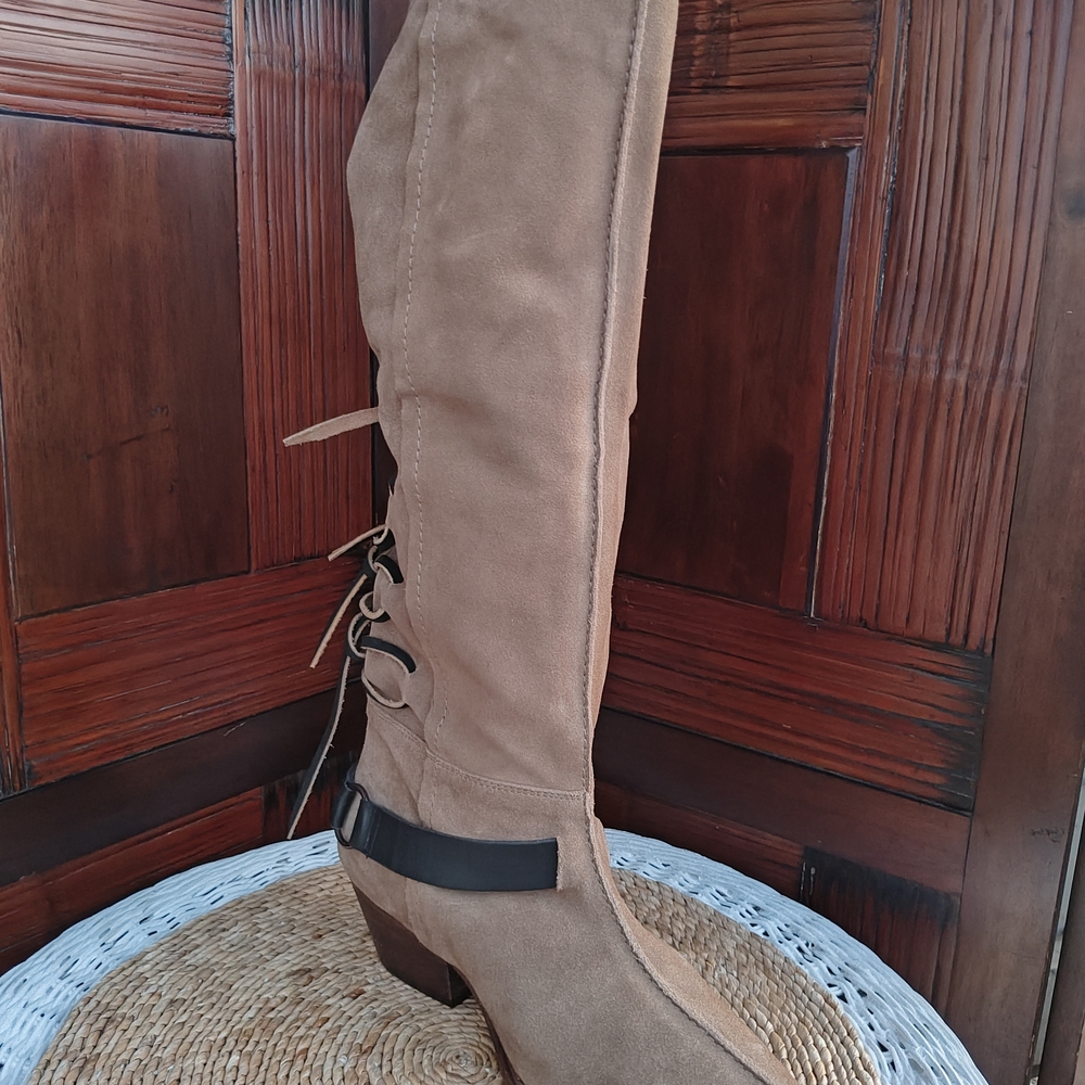 Free People Suede Lace-Up Knee-High Boots - Picture 6 of 7